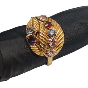 Sarah Coventry Vintage “Family Bouquet” Ring Retro Costume Jewelry Gold Tone